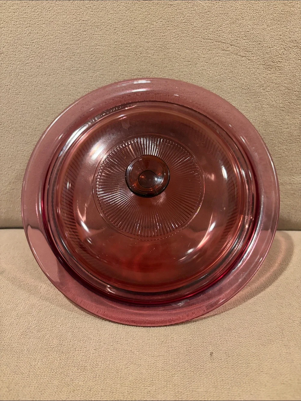 Vintage Corning Visions Cranberry (plum) medium 1 quart V31